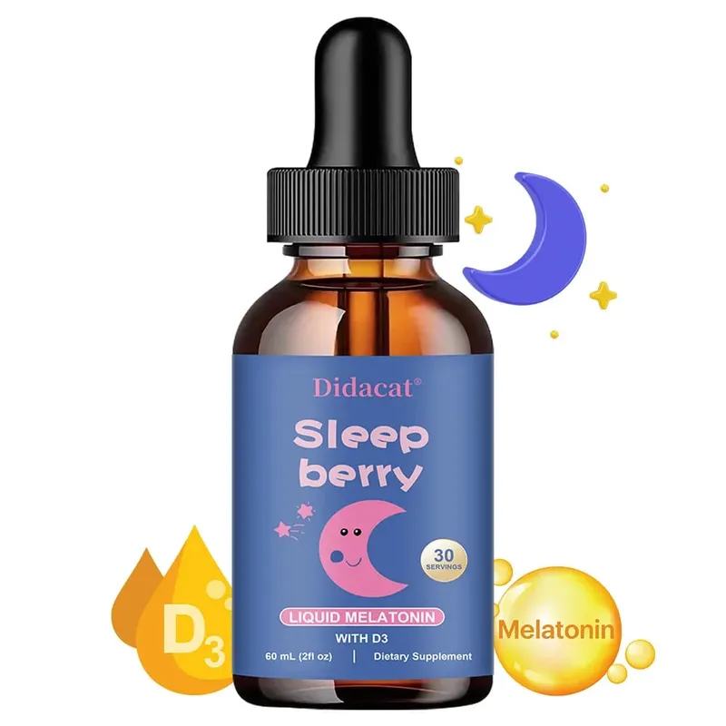 Melatonina Líquida - com Sabugueiro e Vitamina D - Suporte ao Sono do Sistema Imunológico - Gotas de Melatonina