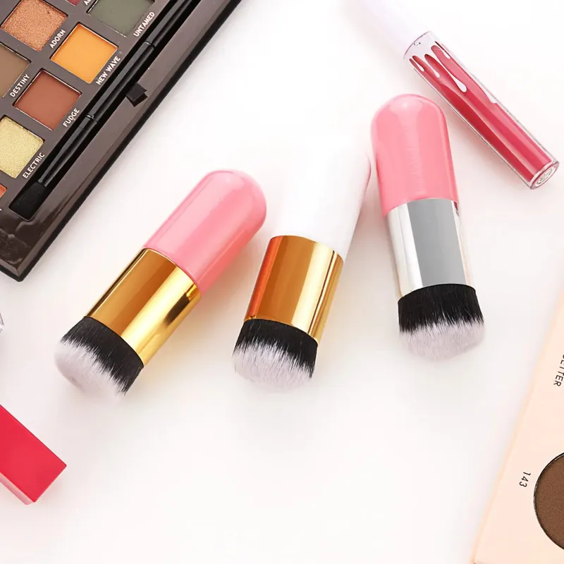 1 pçs novo chubby pier fundação escova plana creme pincéis de maquiagem profissional pincel de maquiagem cosmética