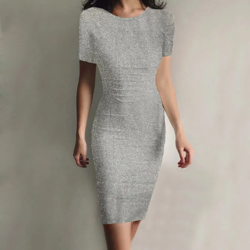 Vestido de verão de alta estiramento tanque robe sólido manga curta casual magro longo lápis vestido feminino sexy maxi vestido elegante fino