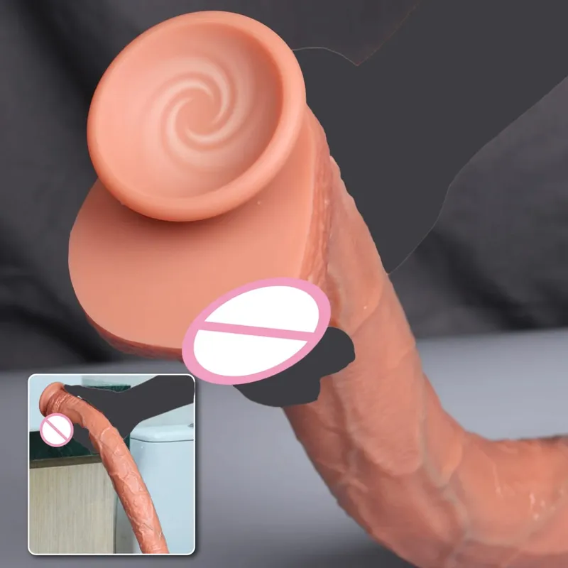 40cm longo vibrador realista forma de cobra única camada silicone pênis grande macio brinquedo sexo anal ventosa pau para mulher g-ponto orgas