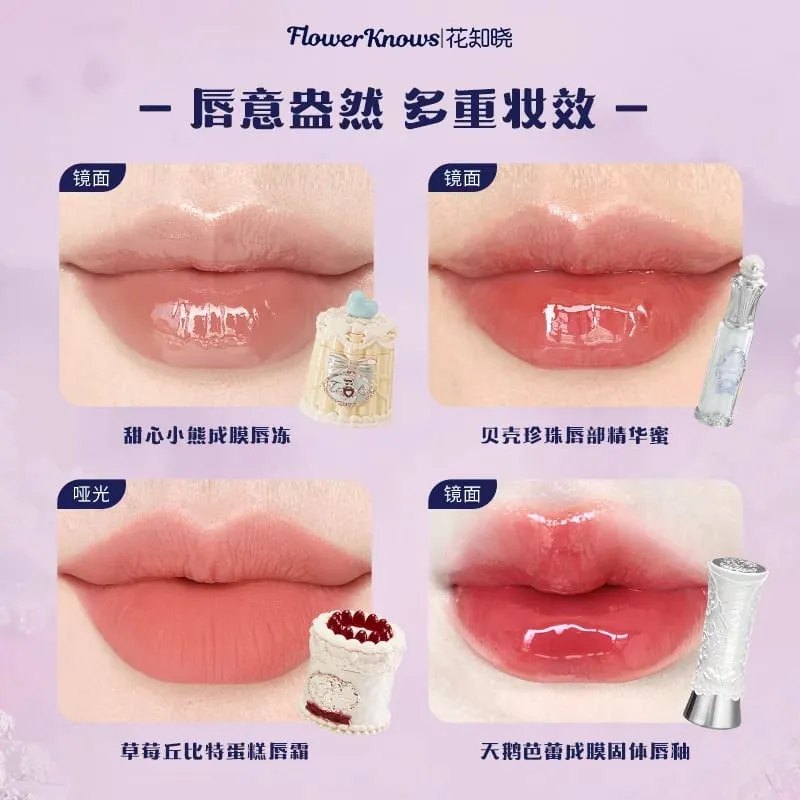 Flowerknows conjunto completo de maquiagem para presente, longa duração, blush labial e paleta de sombras brilhantes, kit de beleza multifuncional, caixa de presente