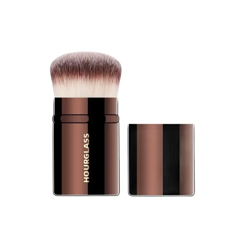 Pincel de maquiagem profissional retrátil 3 em 1, multifuncional, base, pó, blush, viagem, ferramenta cosmética portátil com Sof