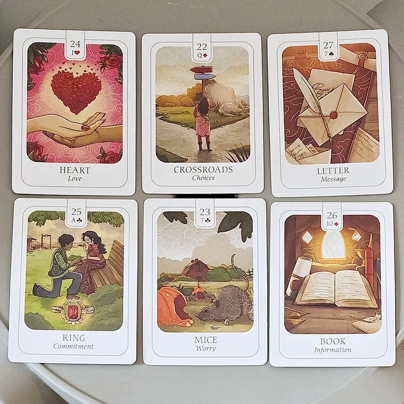 Baralho Lenormand Simplicidade 41 peças de cartas lindamente ilustradas 9*6cm com simbolismo significativo com cartões sim não talvez