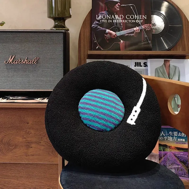 Travesseiro em formato de disco de vinil, 40cm, retrô, para amantes da música, disco, festa, criativo, almofada de pelúcia, gravação, sofá, travesseiro