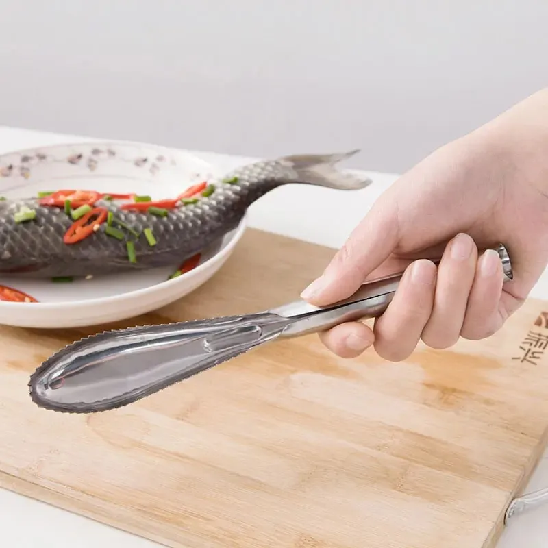 Escova raspadora de pele de peixe de remoção rápida, raladores de escamas de peixe de aço inoxidável raspador fácil ferramenta de descalcificação de limpeza de cozinha