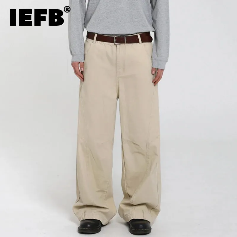 Calça jeans masculina estilo coreano, casual, cor sólida, lavada, simples, justa, perna larga, solta, novo 9w4253