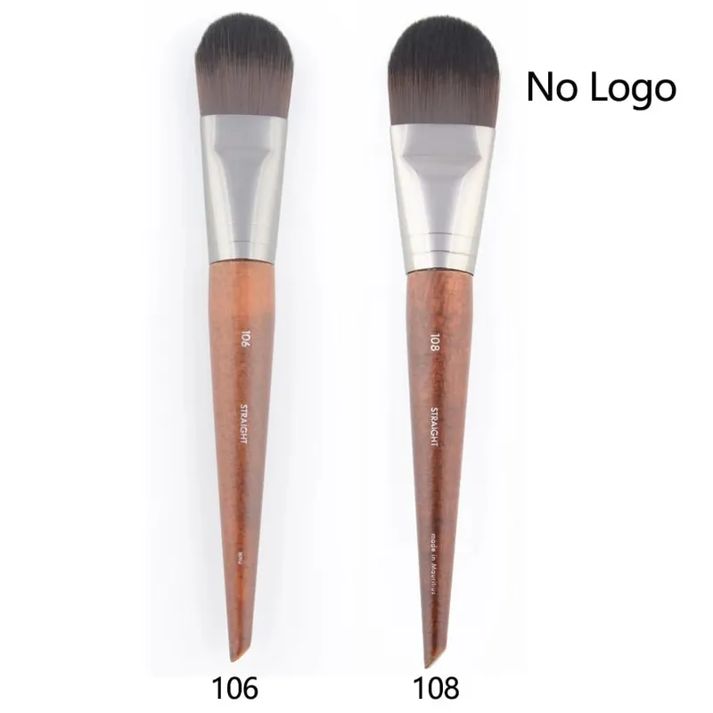 Pincel de maquiagem para base #108, creme bb plano líquido, madeira natural, máscara facial profissional, pincéis de maquiagem sintéticos, 1 peça — image 14