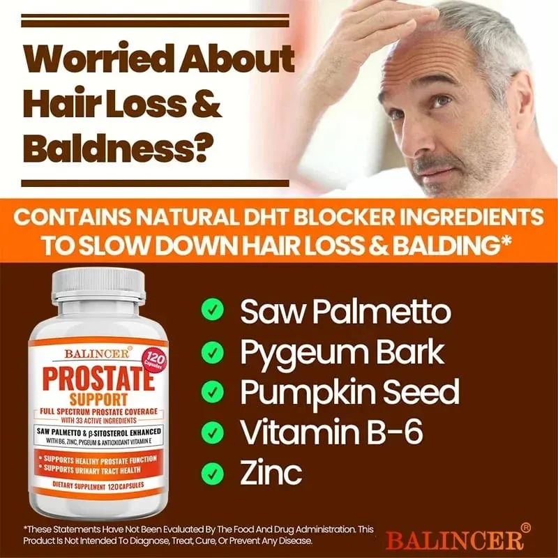 Suplementos de próstata para homens - Suplementos de saúde masculina para saúde da próstata, cabelo, saúde urinária, bexiga e problemas urinários