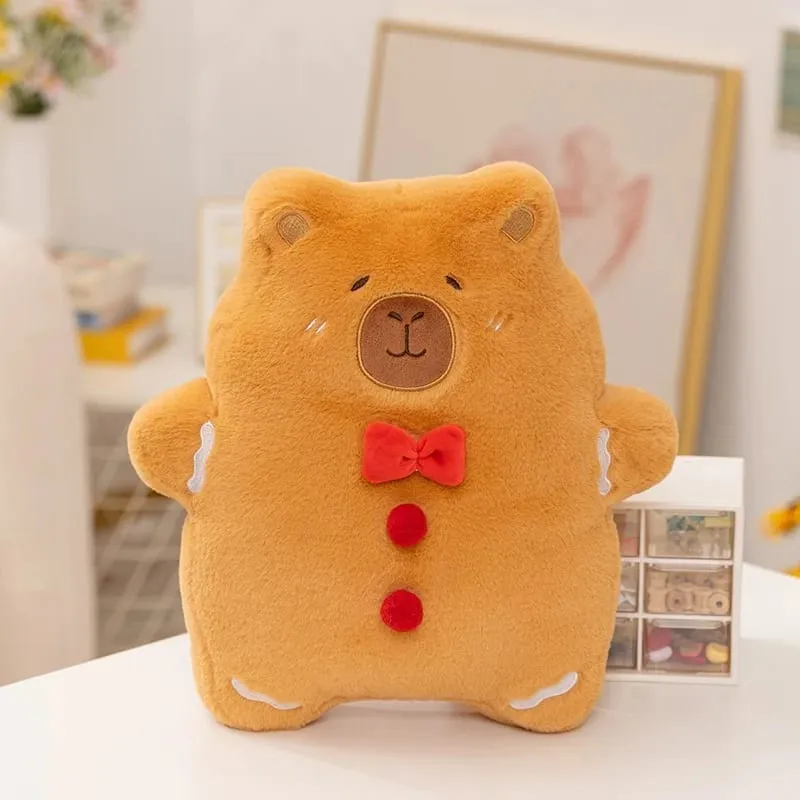Almohada navideña Capybara, pan de jengibre, tiro relleno, sofá de felpa, respaldo, decoración para la habitación del hogar — image 8