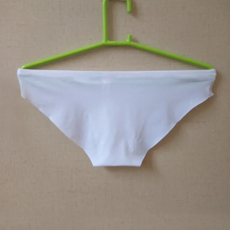 Sensação livre de seda gelo sem costura cuecas masculinas sólidas cuecas ultra-finas masculinas sem costura cintura baixa roupa interior macia