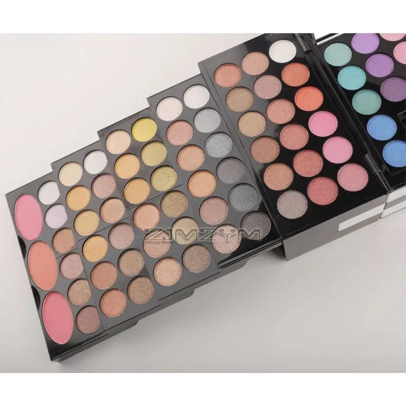 148 cores tudo em um kit de maquiagem paleta de sombra profissional com blush iluminador corretivo pincéis conjunto de maquiagem portátil
