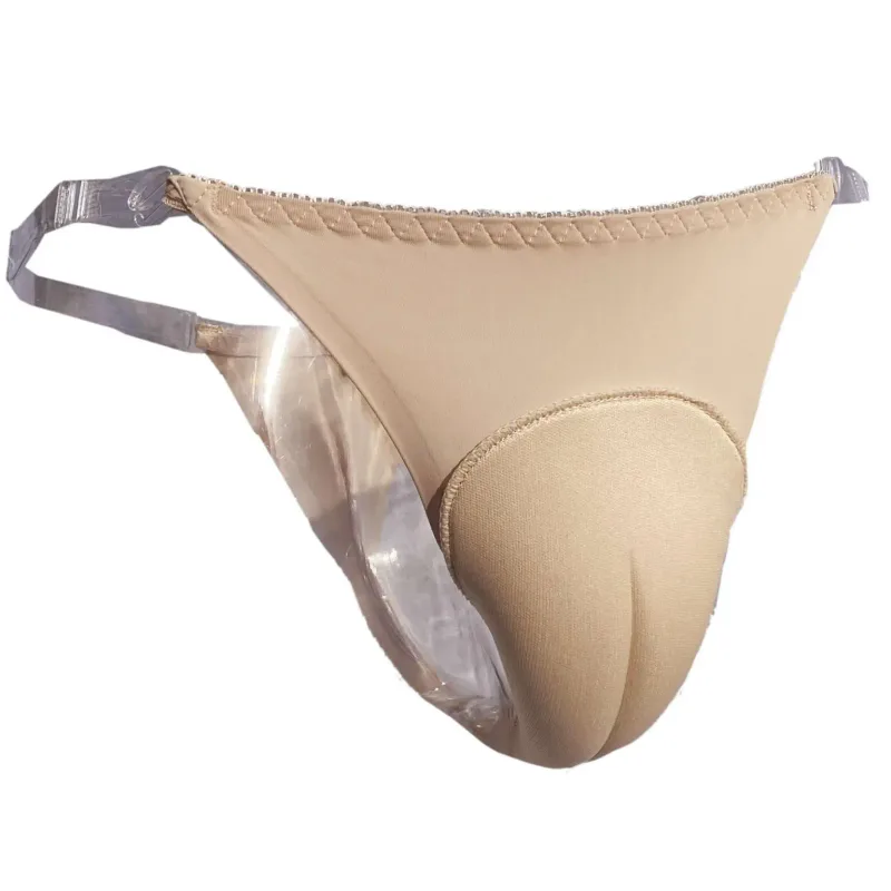 Men's Detachable Adjustable Transparent Silicone Elastic Straps T-back Camel Toe Control Thong Gaff TG Crossdresser Panty