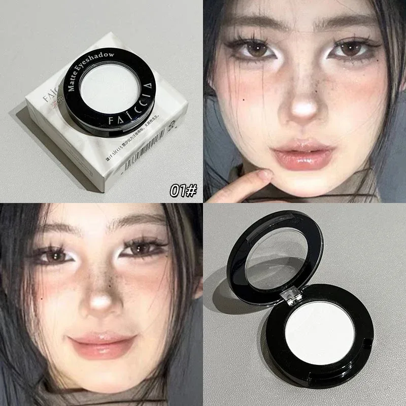 Gótico fosco vermelho sombra de olho branco deitado seda bicho sombra delineador paleta maquiagem dos olhos fosco azul punk esfumaçado sombra cosméticos
