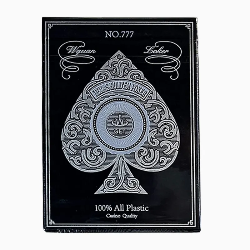 Cartas de jogo de pôquer duráveis, à prova d'água, de plástico pvc, borda dourada, prateada, grande personagem, baralho de cartas para festas