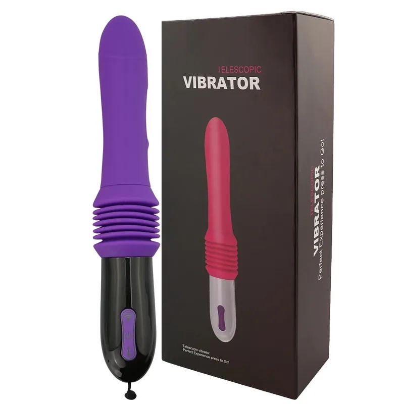Vibrador telescópico vibrador automático para cima massageador ponto g empurrando buceta retrátil vibrar brinquedos sexuais de tamanho grande para mulheres