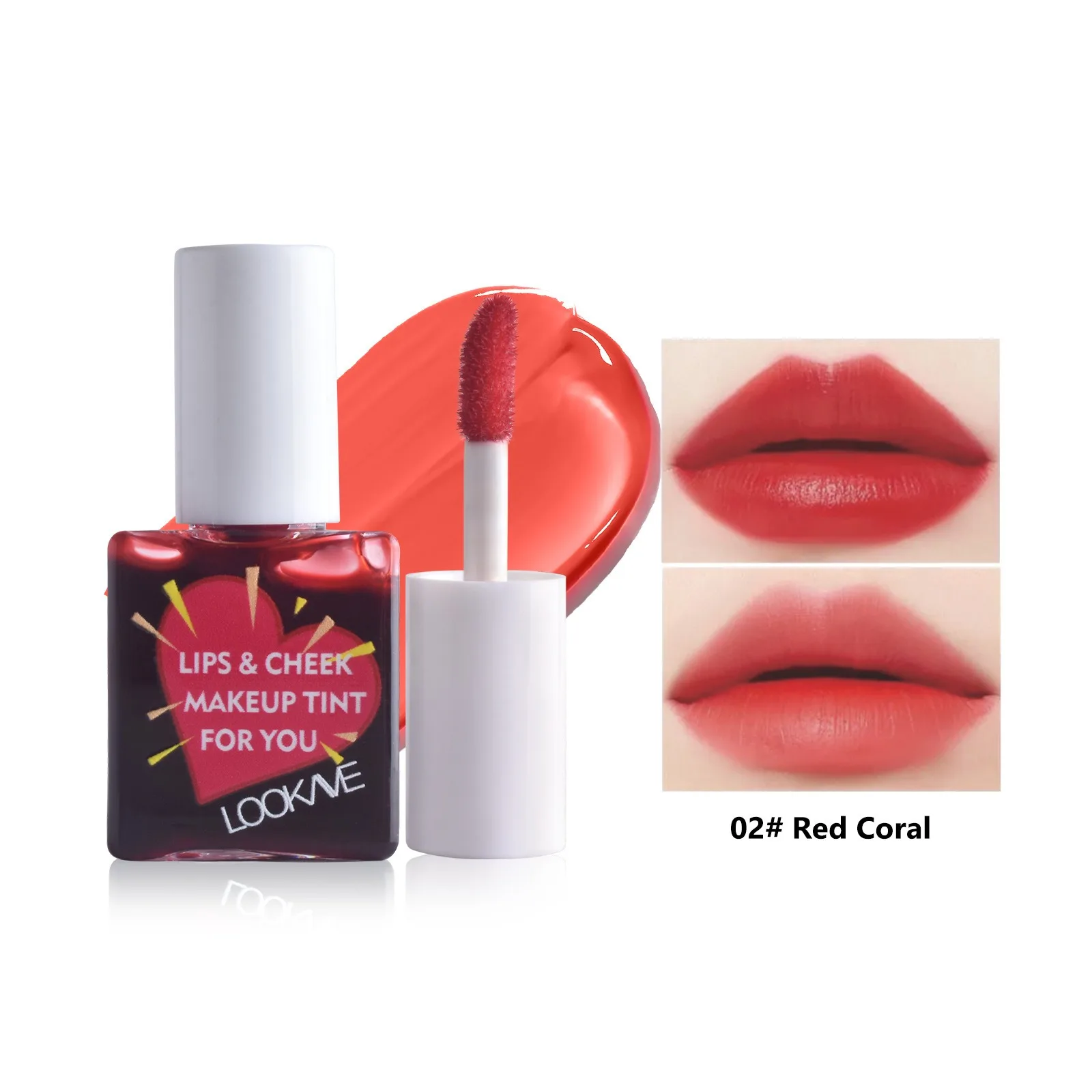 Batom líquido para bochecha, brilho labial fosco, hidratante, frutas, blush, 6 cores, brilho labial, cosméticos à prova d'água de longa duração