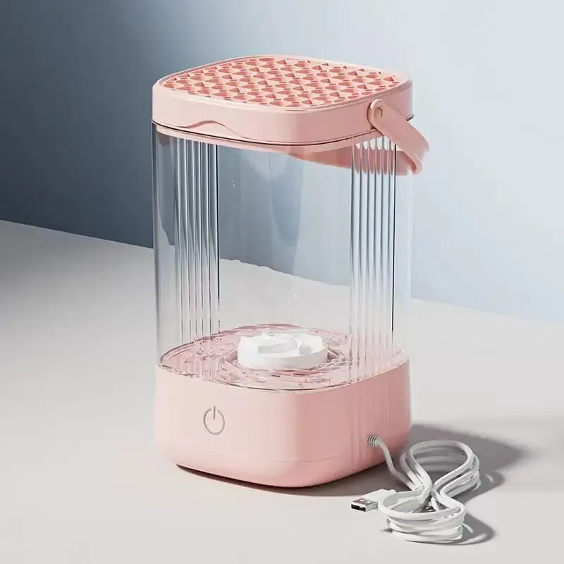 Limpador de pincéis de maquiagem elétrico portátil com plugue USB Ferramenta de limpeza de pincéis de maquiagem recarregável Limpeza automática de pincéis de maquiagem