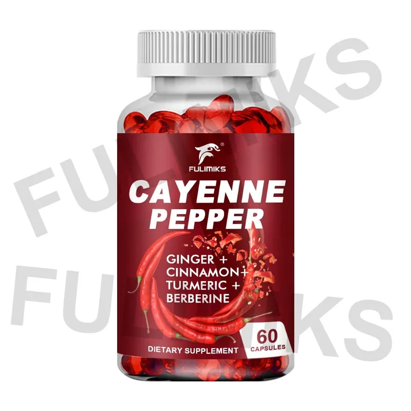 Cayenne Pepper Capsules Supports Cardiovascular Health Improves Digestion & Blood Circulation Capsaicin Supplement Softgels