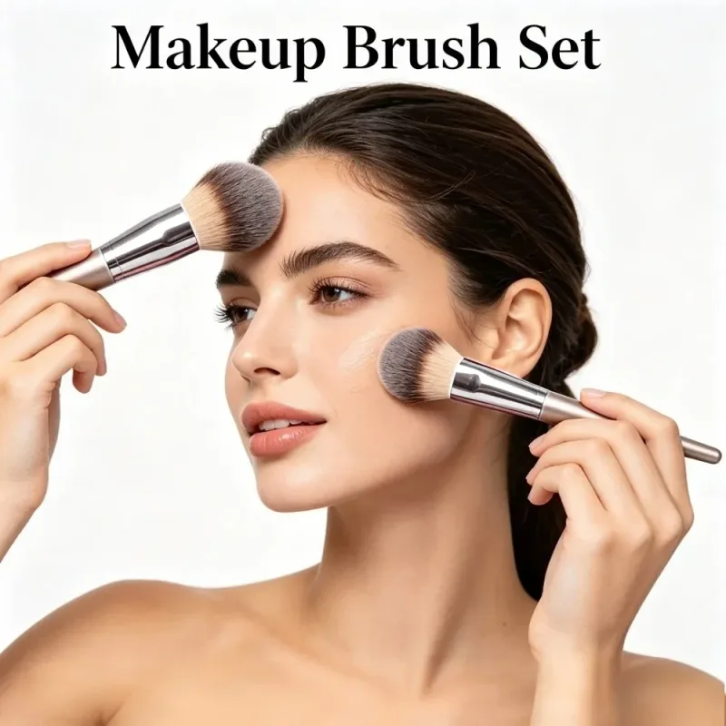 10 pçs pincéis de maquiagem conjunto completo macio fofo fundação pó solto blush corretivo sombra de olho escova ferramentas de maquiagem profissional