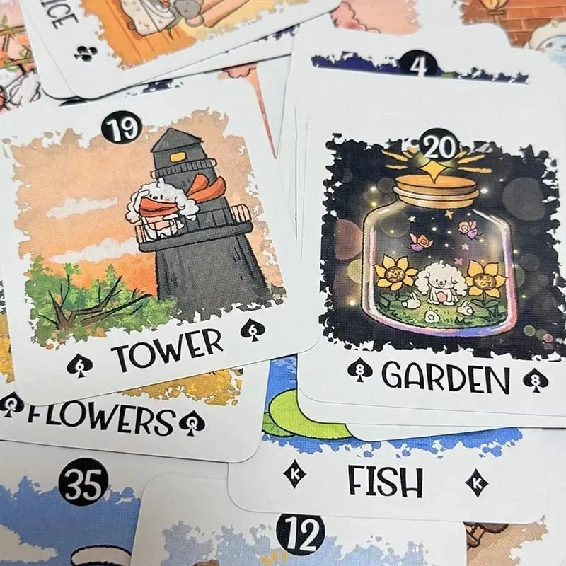 Boji blog lenormand deck versão em inglês 39 peças a jornada de um coelho através do destino adivinhação carta de tarô para amantes de tarô
