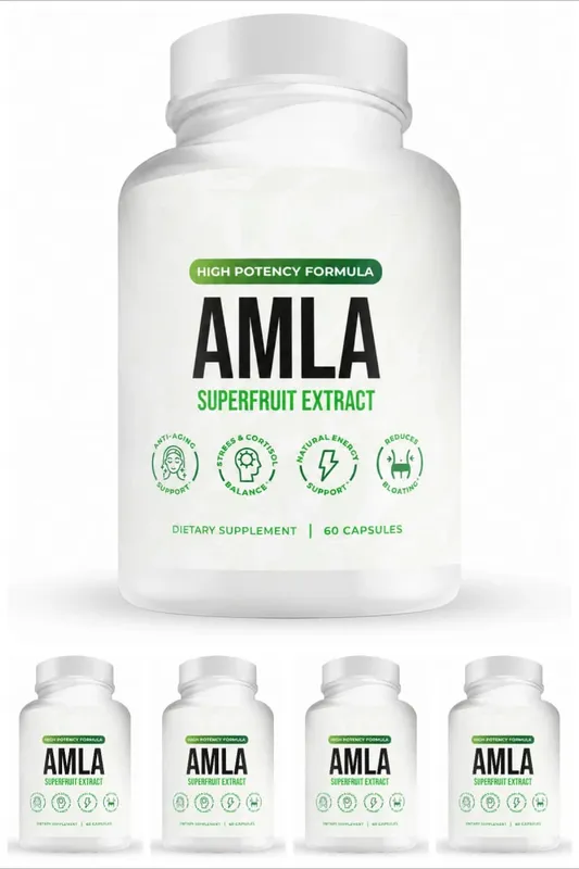 Extrato de fruta Amla 1000mg Cápsulas Suplemento de Superfruta Suporte Energético 60 Cápsulas 30 Porções Vegano Não OGM Sem Glúten