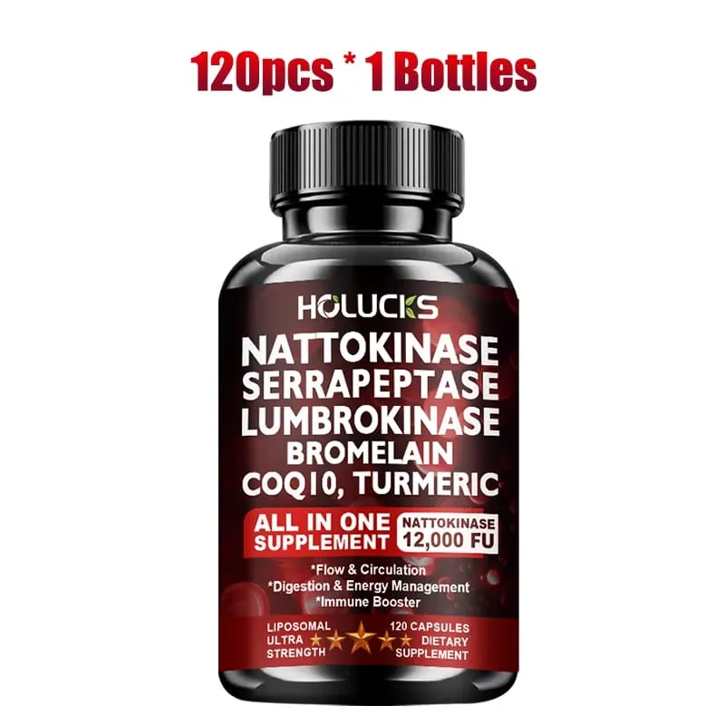 Suplemento Nattokinase 13 em 1 com Serrapeptase Suporta Circulação Fluxo Sanguíneo Coração e Saúde Cardiovascular Ajuda Digestiva