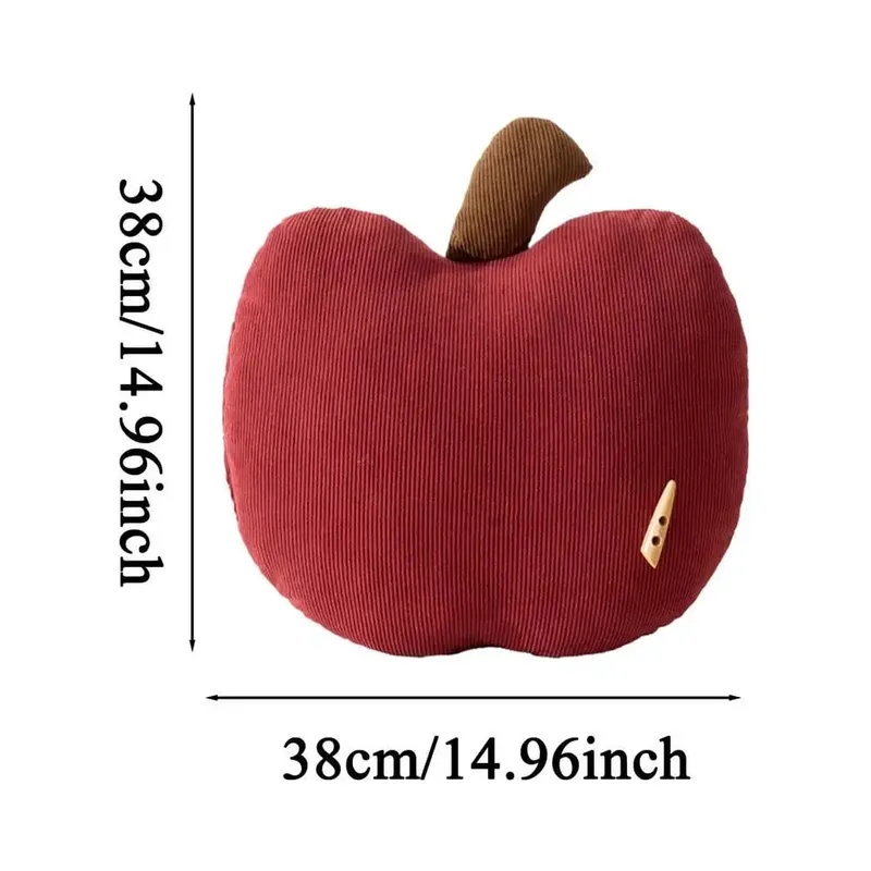 Travesseiro em forma de maçã vermelha, almofada de pelúcia macia para sofá, quarto, novidade, decorativa, descanso para leitura, presentes de natal