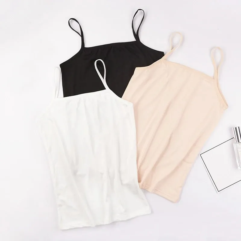 Solid Color Sleeveless Camisole Vest Casual Basic Slim Tank Top All Match Daily Women Summer Fashion Streetwear Tops Underwear — image 15