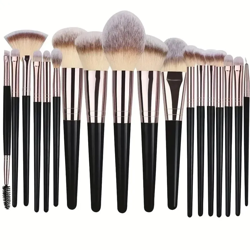 3-20 pçs pincéis de maquiagem macio macio conjunto de escova de maquiagem ferramentas cosméticas para fundação pó sombra kabuki mistura ferramenta de beleza — image 8