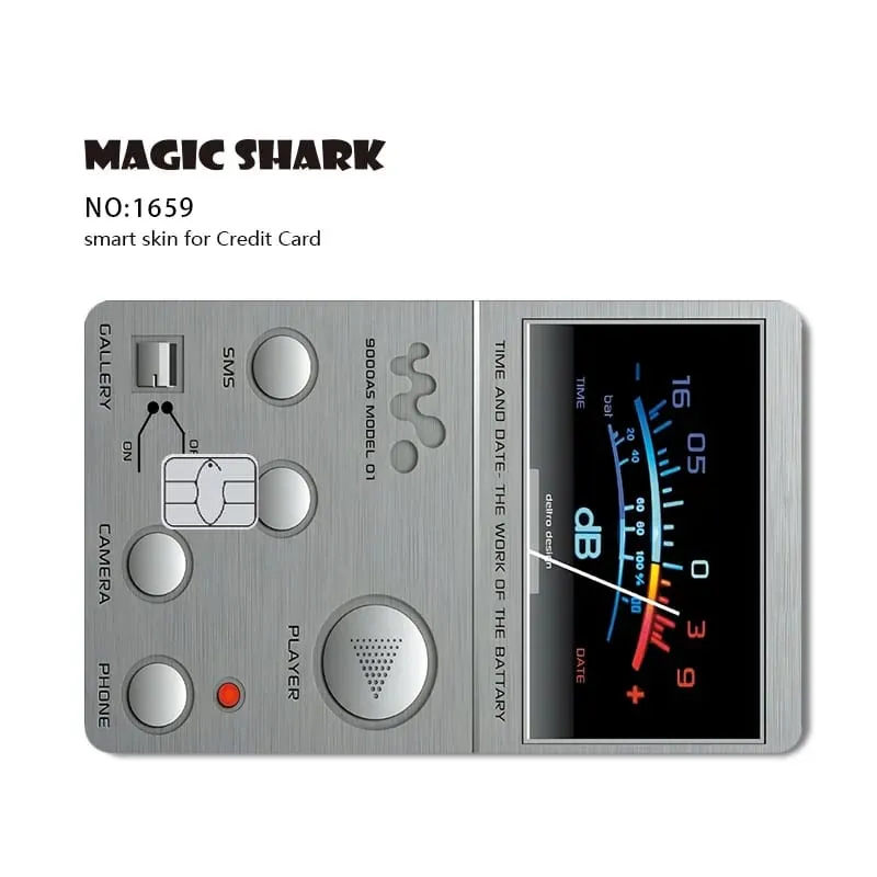 2026 New Magic Shark Anime Money Charge 404 Error ID Game Machine Film Skin Sticker for Debit Bank Credit Card