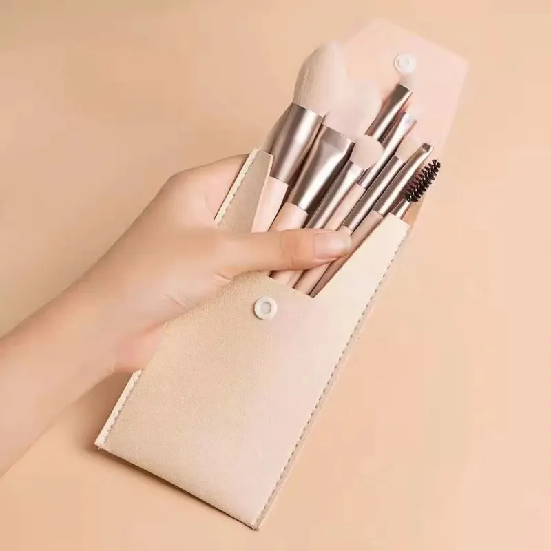 Conjunto de mini pincéis de maquiagem macios, 8 peças, base, blush, pó, sombra, iluminador, mistura, maquiagem, pincel cosmético, ferramenta de beleza