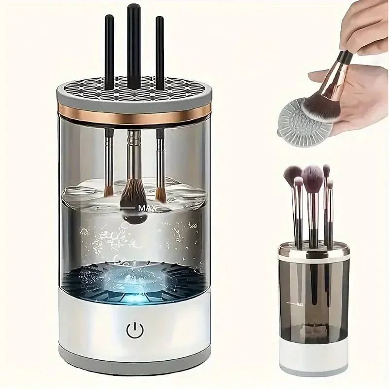 Escova de maquiagem alimentada por USB, limpador e secador, bateria inodora, plug and play, ferramenta de beleza essencial para pincéis cosméticos