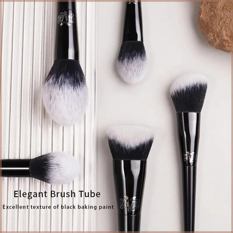Kat Von D Conjunto de pincéis de maquiagem e kit para base, blush, destaque, corretivo, escultura em pó, sombra, pincel de maquiagem de marca KVD