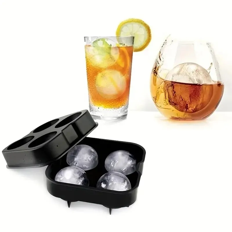Silicone Ice Cube Mold Tray With Lid Diamond Skull Ball Shape Ice Maker Easy Release For Whisky Cocktail Kitchen Accessorie — image 4