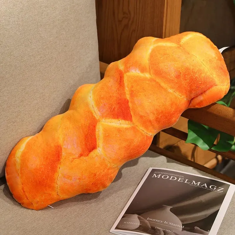 Travesseiro de pelúcia de simulação de pão, 20/40/60cm, baguete, croissant, cachorro quente, pão torrado, almofada de comida, decoração de casa, presente — image 12