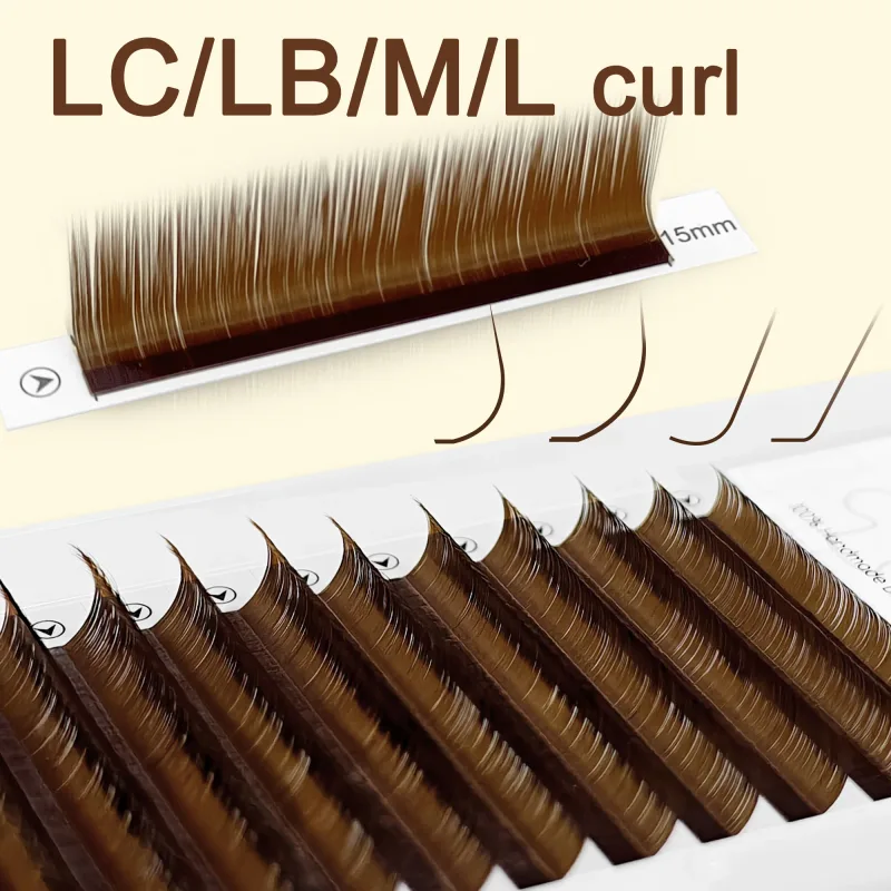 Abonnie LC LB Brown Lashes Extensões clássicas de cílios marrom escuro Foxy Eye Lashes