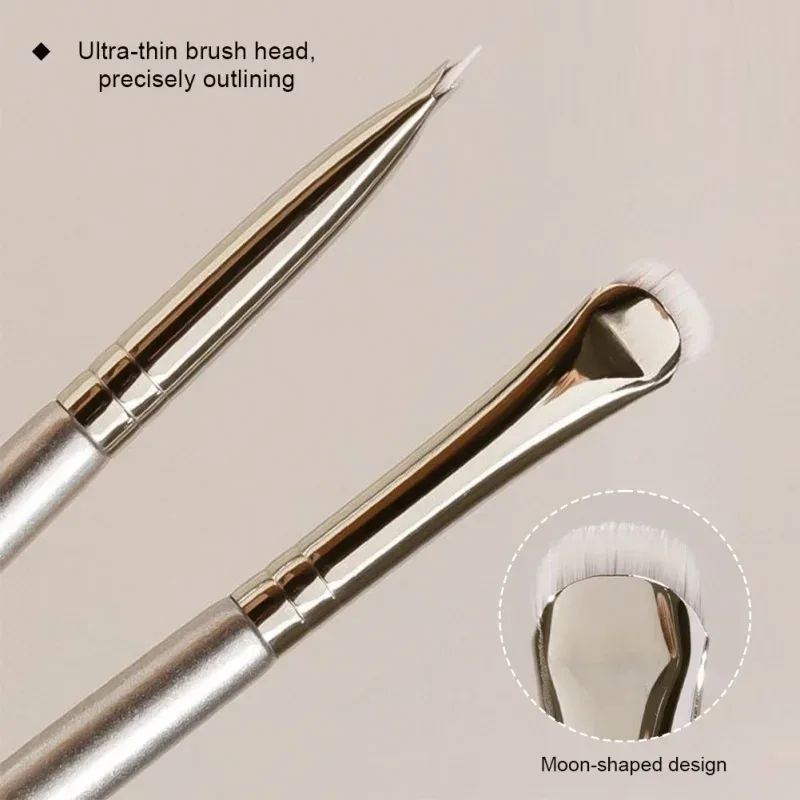 2 pçs pincéis de maquiagem delineador curvo ferramentas de manchas de maquiagem de olhos precisão macia escova de sombra afiada fina pequena ferramentas cosméticas de olho