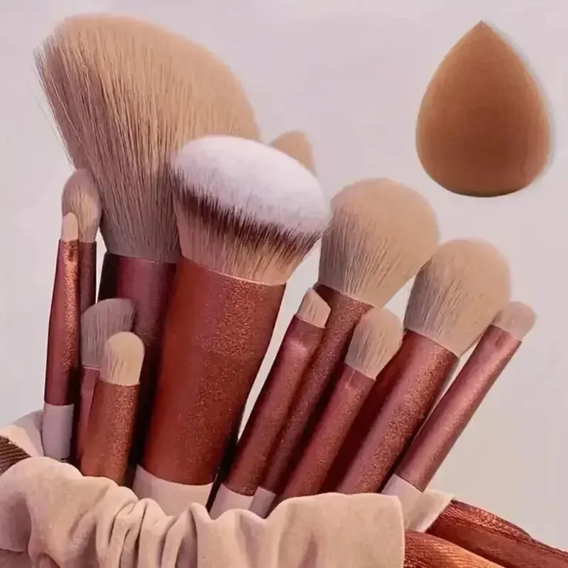 Conjunto de pincéis de maquiagem macios e fofos, cosméticos profissionais, pincel de base, mistura de vários estilos, ferramentas de beleza