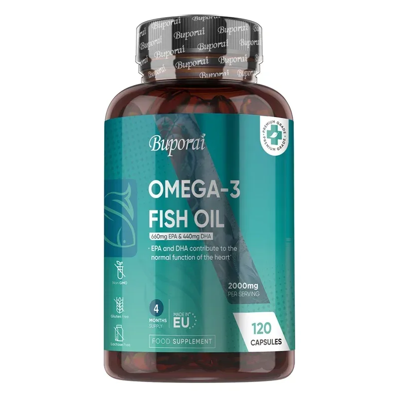 Omega 3 Fish Oil 2000mg - Helps Maintain Normal Brain Function and Healthy Vision Boosts Natural Energy and Improves Immunity