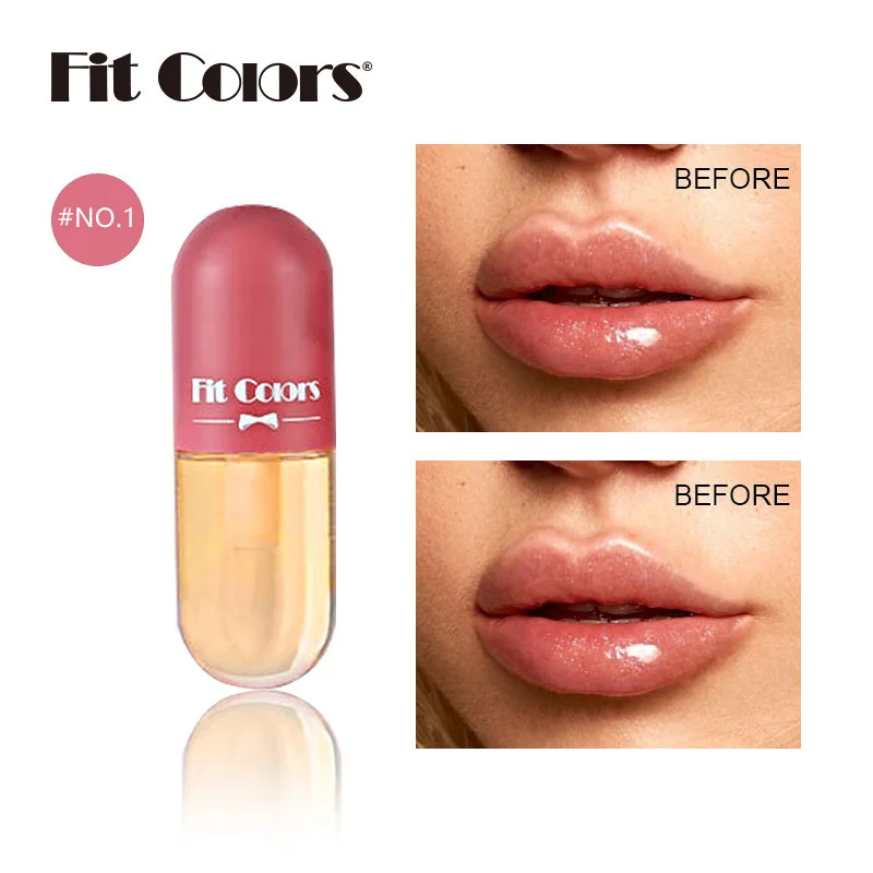Mini cápsula líquida labial blam hidratante transparente mudança de cor lábio plumping óleo espelho geléia plumping brilho labial cosméticos