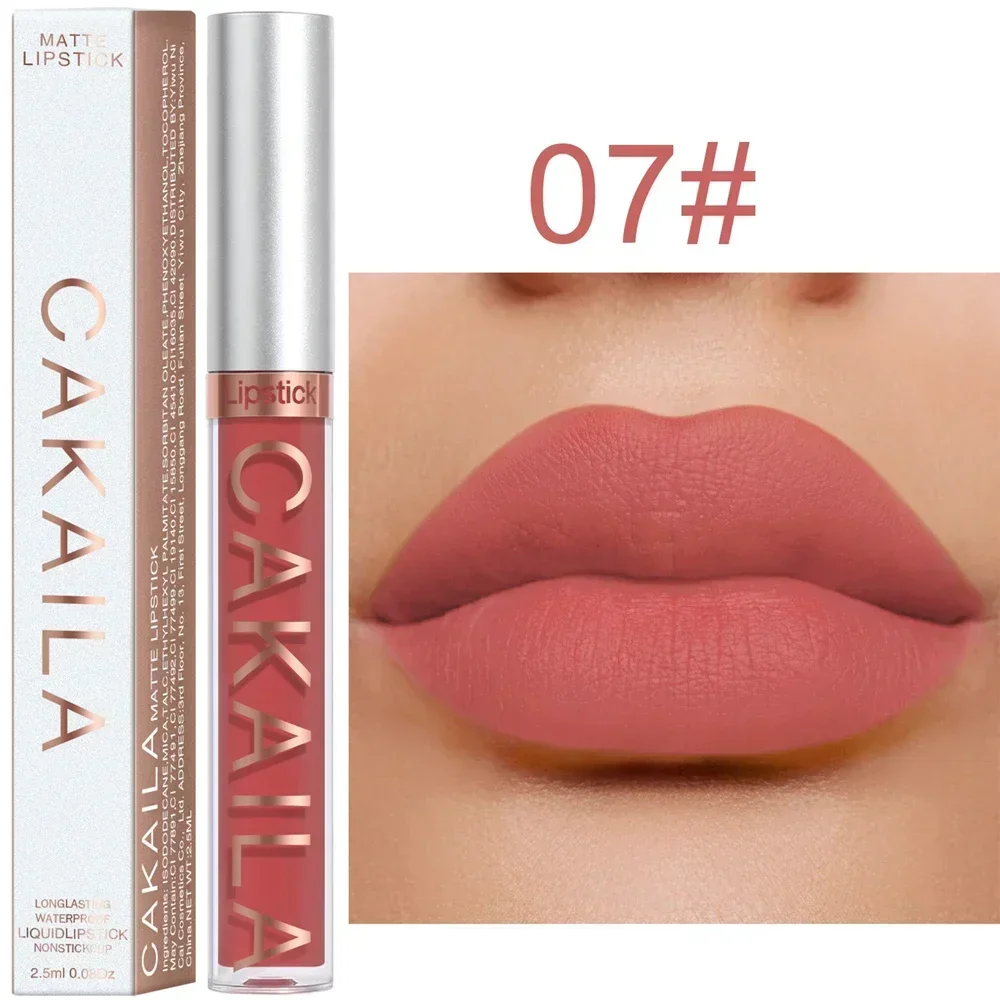 Matte Velvet Lip Glaze Tahan Lama Gincu Cecair Licin Sutera Tidak Mudah Luntur Lip Gloss Makeup Seksi Untuk Wanita Tint Bibir