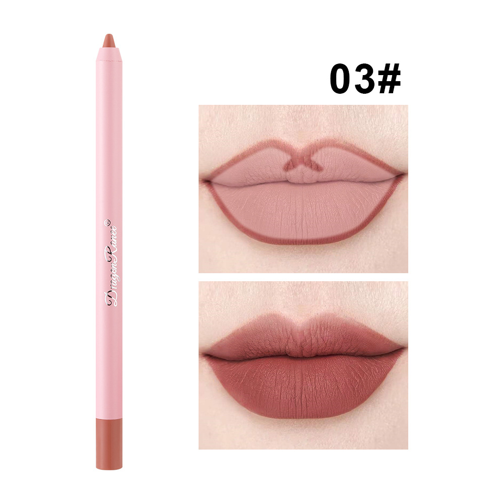Delineador labial fosco à prova d'água em pasta de feijão Caneta de batom preenchedora de lábios Delineador labial não desbotante Delineador labial fosco de longa duração à prova d'água e à prova de suor Caneta de batom labial rechonchuda de um segundo