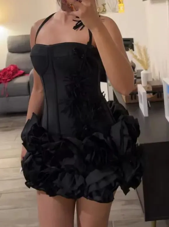 VC Chic Halter Estilo Sem Mangas Espartilho Mini Vestido com Enfeites Exclusivos para uma Noite Especial Vestido de Noite — image 7