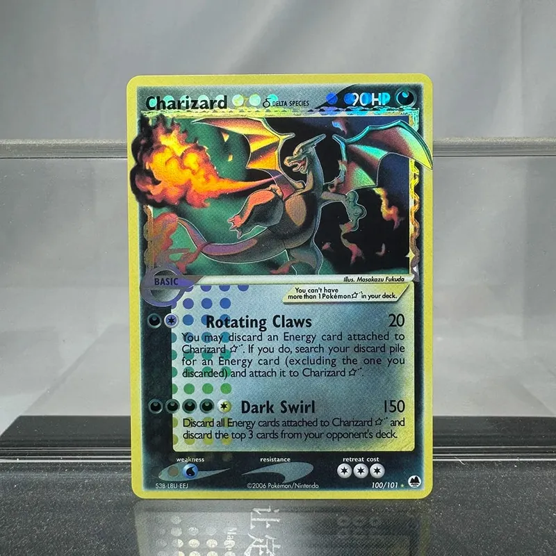 Charizard ptcg cartão de coleção única 1ª edição 1996 vmax ex raro cartão arco-íris pkm cartões proxy brinquedos presentes