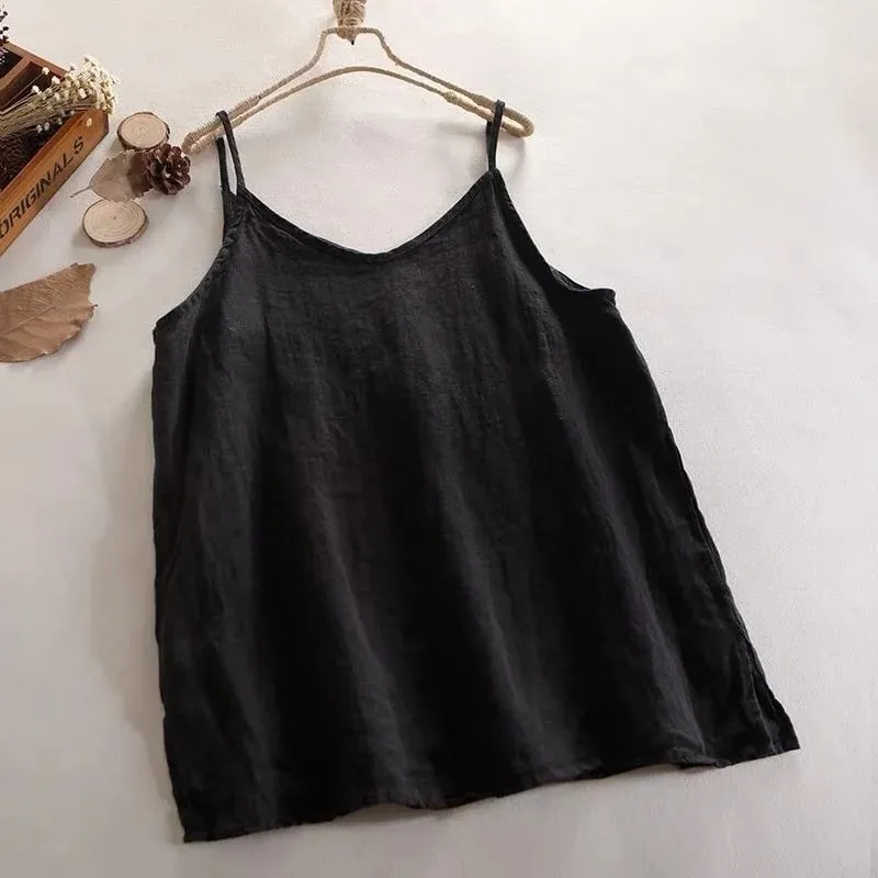 Verão simples all-match topo solto fino camisola sólida com decote em v colete roupas femininas sem mangas casual highstreet férias camiseta