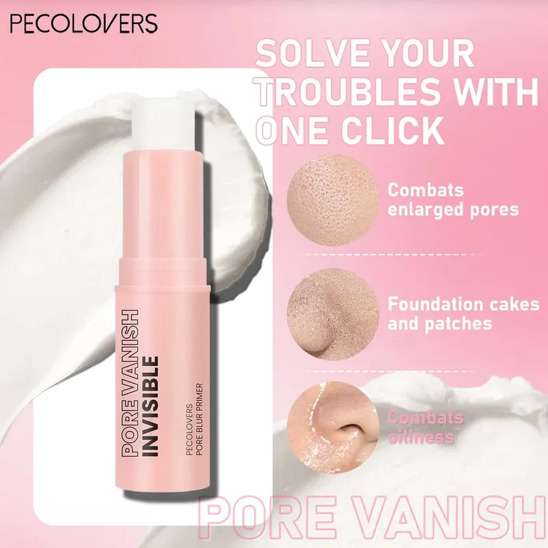 Conjunto de maquiagem facial-1 bastão transparente para fechamento de poros + 1 pó solto para controle de óleo + 8 peças de pincel de maquiagem ferramenta verão conjunto de viagem à prova d'água