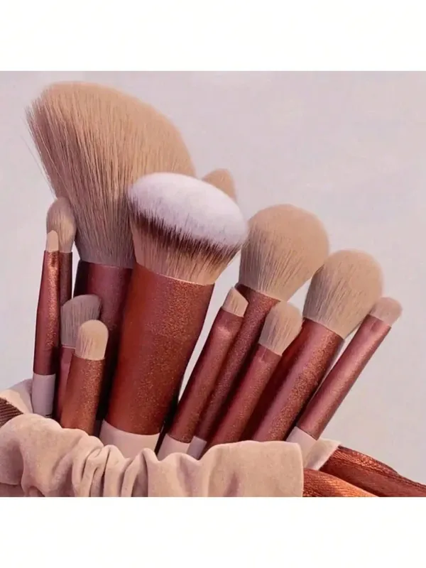 Conjunto de pincéis de maquiagem macio e fofo profissional base cosmética em pó sombra kabuki mistura pincel de maquiagem ferramenta de beleza bolsa de armazenamento de esponja de maquiagem