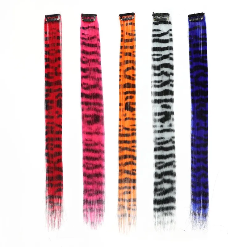 Feather Hair Extensions Colored Synthetic Hair Feather Colorful False Hair Extension Mixed Color Straight Hair For Women Girls