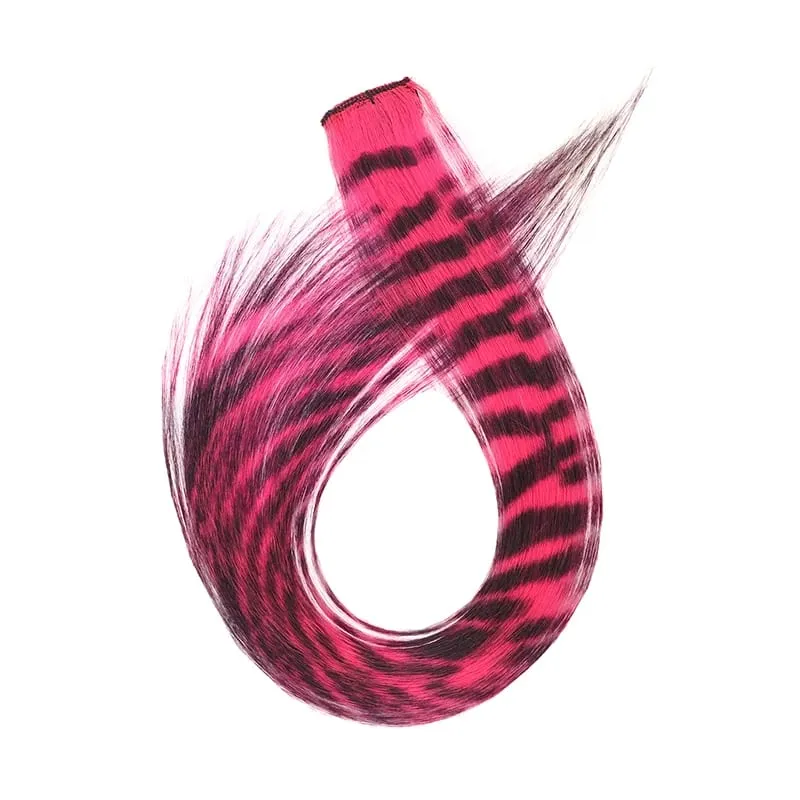 18 inch synthetic feather colored hair extensions with color integrated hair clips and wigs suitable for women's party outfits