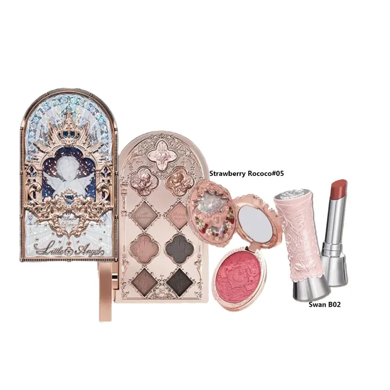 Flor sabe conjunto de maquiagem caixa completa cisne urso jardim coleção em relevo blush brilho batom kit fundação tudo em kit de maquiagem
